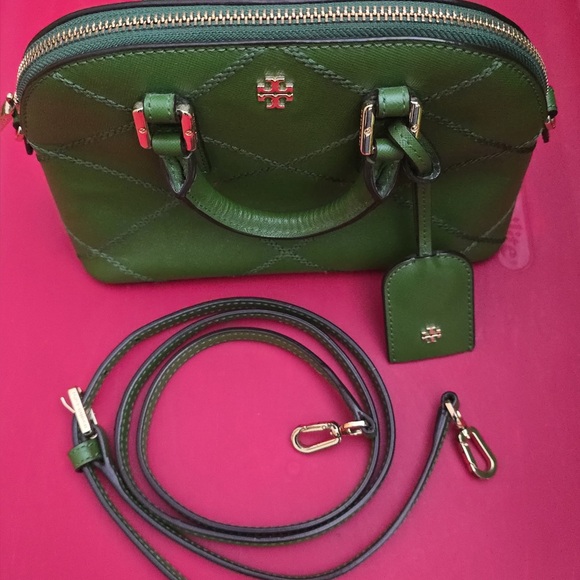 Tory Burch Green Quilted Handbag - Picture 2 of 3